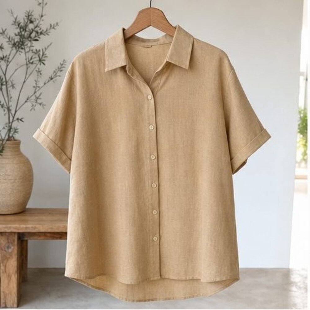 Camel Lace Trim Top